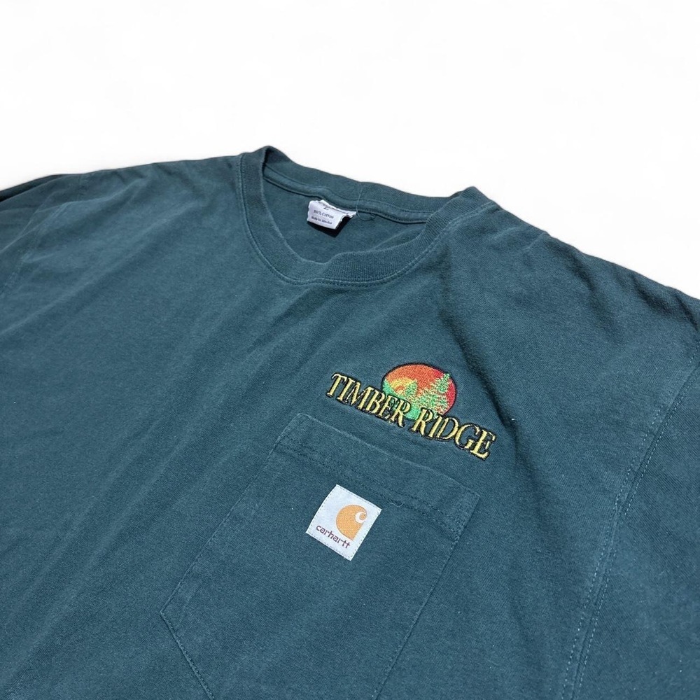 Carhartt Timber Ridge Long Sleeve Pocket T-Shirt Mens Large Dark Green Tee